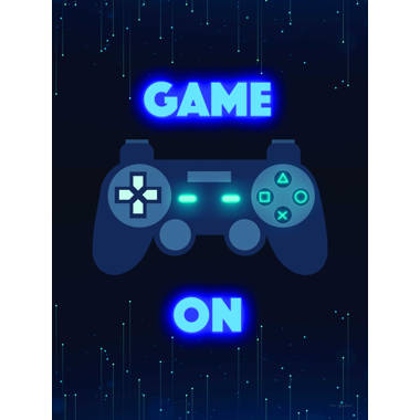 Stupell Industries Game Time Bold Blue Computer Theme Gaming